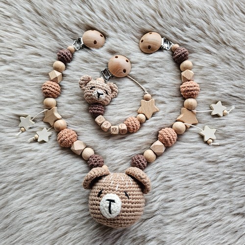 Schnullerkette set teddy bär - set,